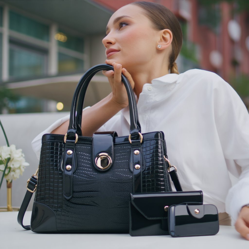 Vienna Noir + Set Monedero y Mini Bolso (3 piezas)